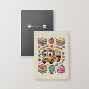 Zurück zur Schule Coquette Lehrerin Kindergarten V Button