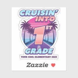 Zurück zur Schule cruisen 1. Klasse Aufkleber