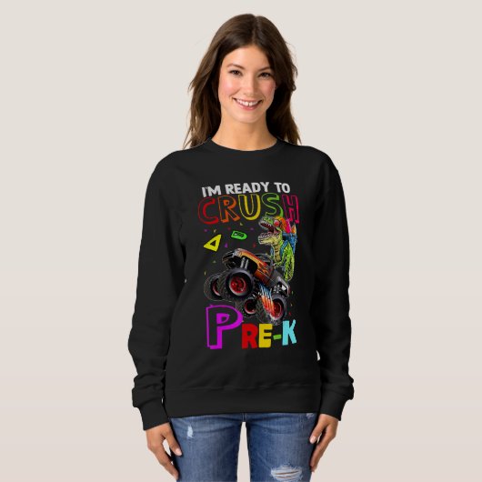 Zurück zur Schule Crush Pre k Dinosaurier Monster Sweatshirt (Vorne ganz)