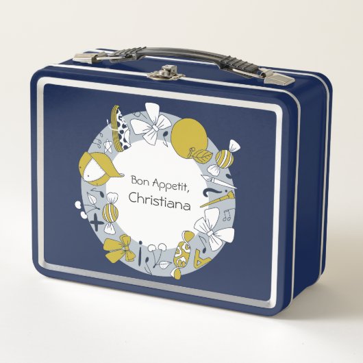 Zurück zur Schule Darling Kleine Dinge Metall Brotdose (Vorderseite)