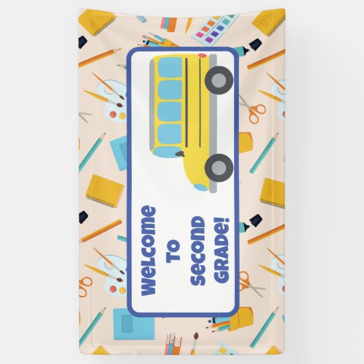 Zurück zur Schule Dekoration Lehrer Retro Banner (Vertikal)