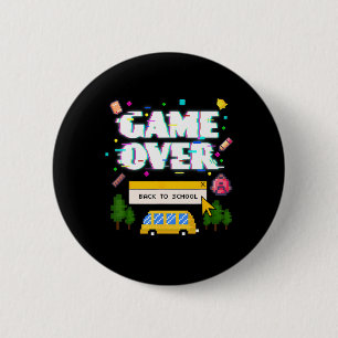 Zurück zur Schule - der lustige Retro Gamer Lehrer Button