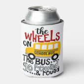Zurück zur Schule Die RÄDER auf dem BUS-Kleinkind Dosenkühler (Kanne Vorderseite)