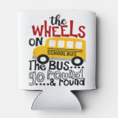 Zurück zur Schule Die RÄDER auf dem BUS-Kleinkind Dosenkühler (Rückseite)