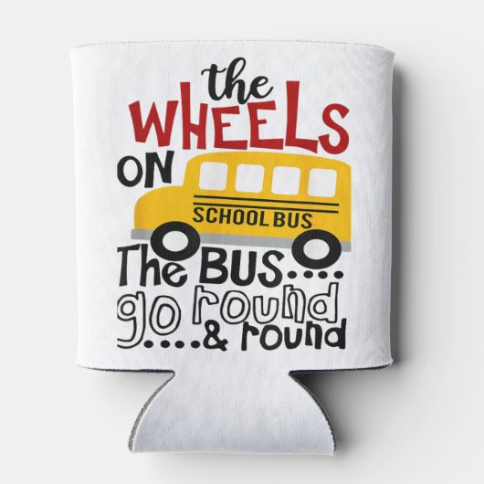 Zurück zur Schule Die RÄDER auf dem BUS-Kleinkind Dosenkühler (Rückseite)