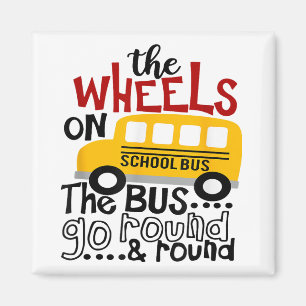 Zurück zur Schule Die RÄDER auf dem BUS-Kleinkind Magnet
