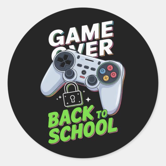 Zurück zur Schule Die Schule am ersten Tag Runder Aufkleber (Vorderseite)