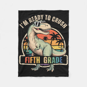 Zurück zur Schule Dinosaurier-Junge Ich bin bereit Fleecedecke
