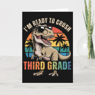 Zurück zur Schule Dinosaurier-Junge Ich bin bereit Karte