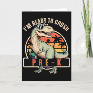 Zurück zur Schule Dinosaurier-Junge Ich bin bereit Karte