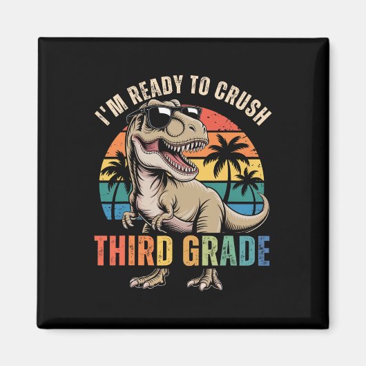 Zurück zur Schule Dinosaurier-Junge Ich bin bereit Magnet (Vorne)