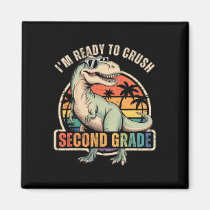 Zurück zur Schule Dinosaurier-Junge Ich bin bereit Magnet