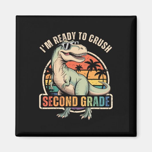 Zurück zur Schule Dinosaurier-Junge Ich bin bereit Magnet (Vorne)