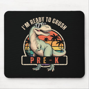 Zurück zur Schule Dinosaurier-Junge Ich bin bereit Mousepad