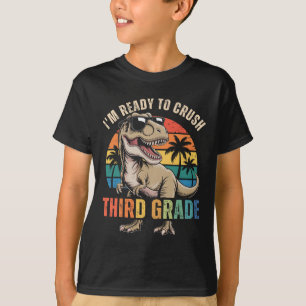 Zurück zur Schule Dinosaurier-Junge Ich bin bereit T-Shirt