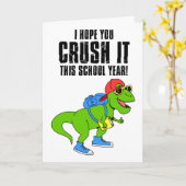 Zurück zur Schule Dinosaurier Karte (Gelbe Blume)