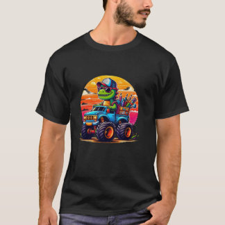Zurück zur Schule Dinosaurier Reiten Monster Truck T-Shirt