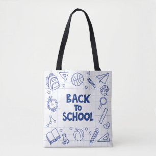 Zurück zur Schule Doodle Tote Tag Tasche