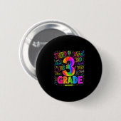 Zurück zur Schule dritte 3. Klasse farbenfrohe Sch Button (Vorne & Hinten)