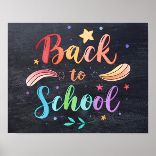 Zurück zur Schule Druckbares Poster Schild (Vorne)