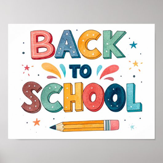 Zurück zur Schule Druckbares Poster Schild (Vorne)