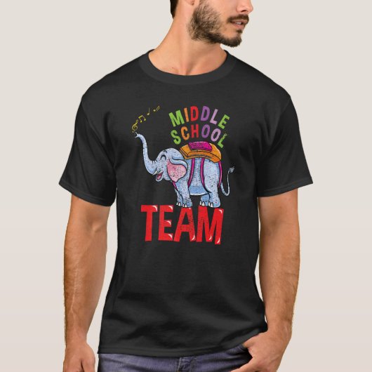 Zurück zur Schule Elephant Middle School Team Vint T-Shirt (Vorderseite)