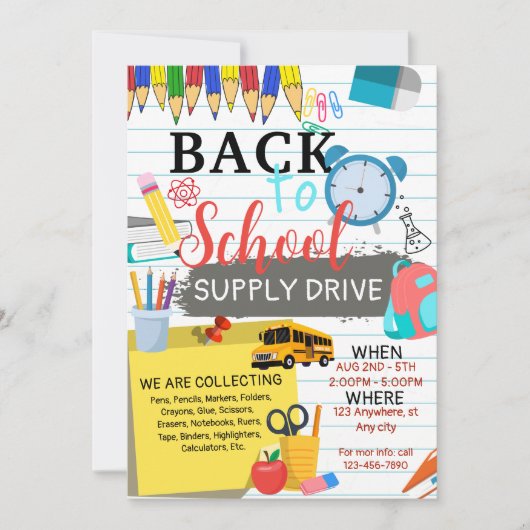 Zurück zur Schule Ende des Party Einladung (Vorderseite)