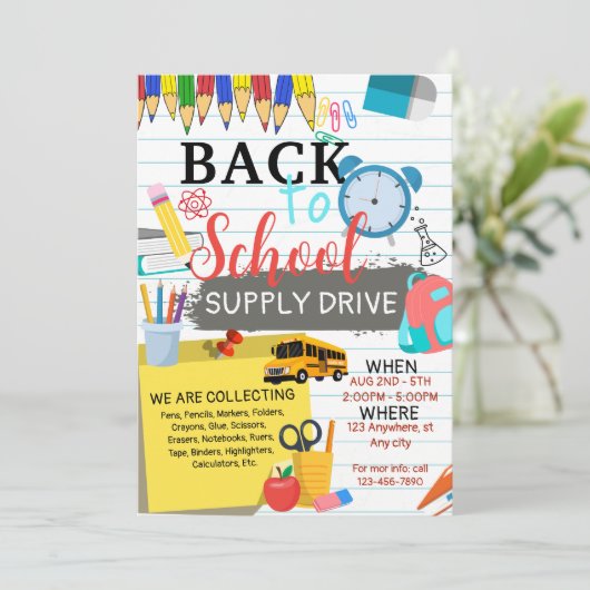 Zurück zur Schule Ende des Party Einladung (Stehend Vorderseite)