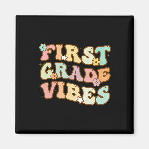 Zurück zur Schule Erste Klasse Vibes Retro Lehrer  Magnet