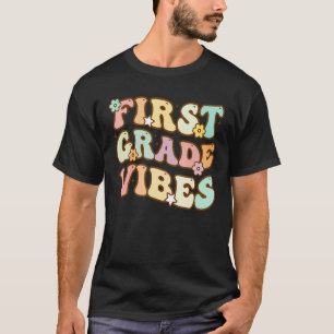 Zurück zur Schule Erste Klasse Vibes Schüler Lehre T-Shirt