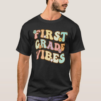 Zurück zur Schule Erste Klasse Vibes Schüler Lehre T-Shirt