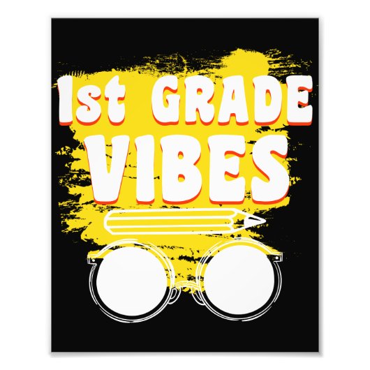 Zurück zur Schule Erste Klasse Vibes Shirt erster Fotodruck (Vorne)