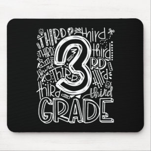 Zurück zur Schule Erster Schultag Typografie Dritt Mousepad