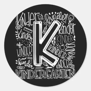 Zurück zur Schule Erster Schultag Typografie Kind Runder Aufkleber