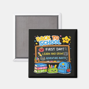 Zurück zur Schule Erster Tag Abenteuer Kinder Magnet