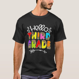 Zurück zur Schule Erster Tag Hallo Dritte Klasse L T-Shirt