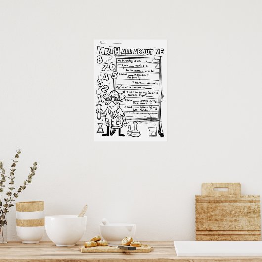 Zurück zur Schule! Farbe Ihr eigenes alles über mi Poster (Küche)