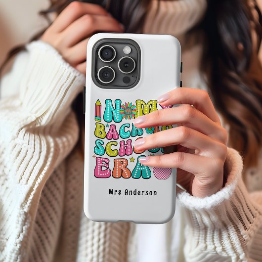 Zurück zur Schule farbenfrohe Retrolehrerin Case-Mate iPhone Hülle