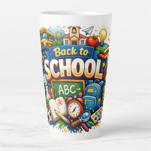 Zurück zur Schule Farbige Illustration Milchtasse