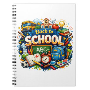 Zurück zur Schule Farbige Illustration Notizblock