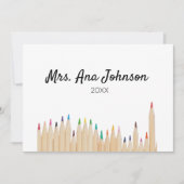 Zurück zur Schule Farbstifte fügen Namen Klasse Ja Einladung (Vorderseite)