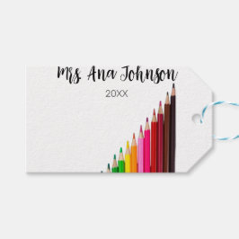 Zurück zur Schule Farbstifte fügen Namen Klasse Ja Geschenkanhänger