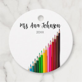 Zurück zur Schule Farbstifte fügen Namen Klasse Ja Geschenkanhänger