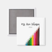 Zurück zur Schule Farbstifte fügen Namen Klasse Ja Magnet (Vorderseite/Rückseite)