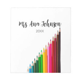 Zurück zur Schule Farbstifte fügen Namen Klasse Ja Notizblock