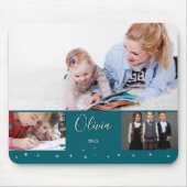 Zurück zur Schule Foto-Collage Deep Teal Name Mousepad (Vorne)