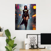 Zurück zur Schule Frauen und Superheld Art Poster (Heimbüro)