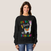 Zurück zur Schule Fünfte Klasse Kein Problem Llama Sweatshirt (Vorne ganz)