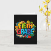 Zurück zur Schule Fünfte Klasse Team glücklich ers Karte (Gelbe Blume)