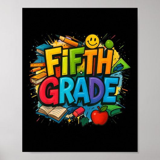 Zurück zur Schule Fünfte Klasse Team glücklich ers Poster (Vorne)